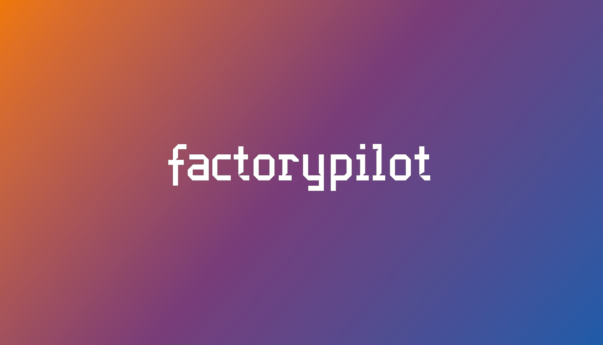 Factory Pilot banner with product branding